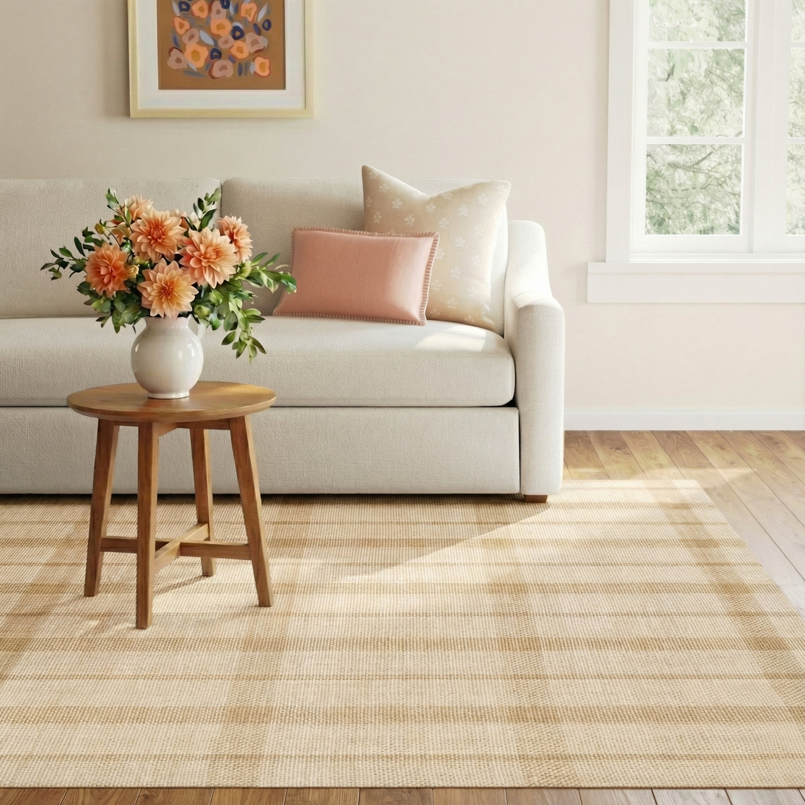 Adella Hand-Woven Plaid Rug, Rectangle 8' x 10'
