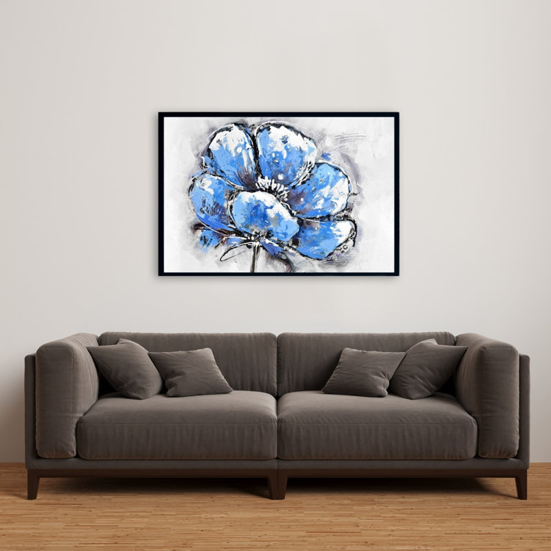 "Pétales bleus abstraits" sur toile