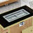 60000 Outdoor Fire Table, 43" Rectangular With Open Weave , Glass Wind Guard For Garden Patio Deck Backyard - Orange Mustard Yellow Table Guard, Propane, &