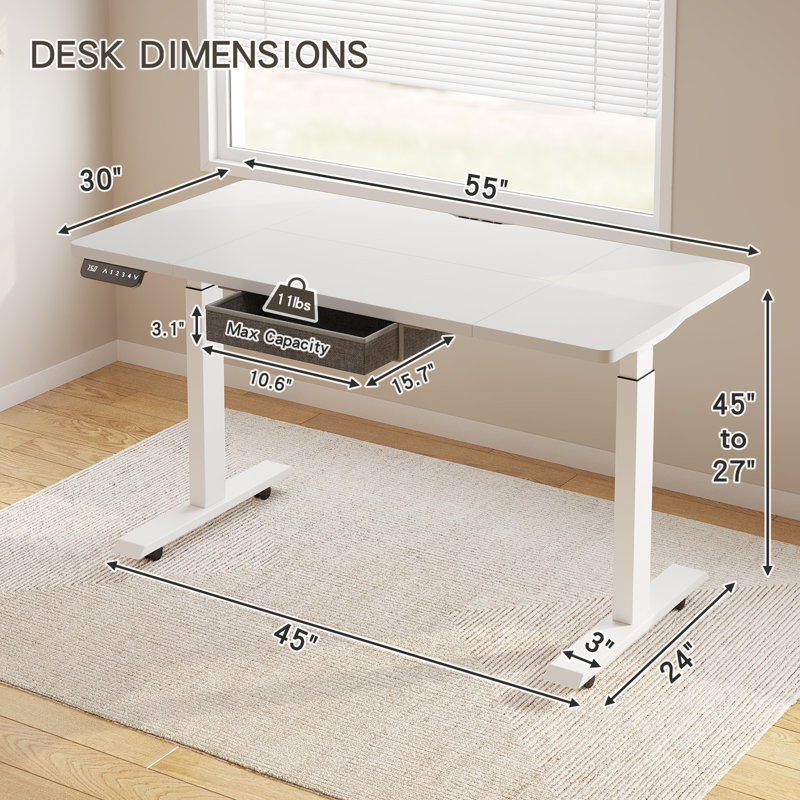 Bureau debout Coenraad, Blanc, L 55 po x P 30 po