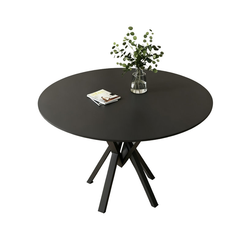 Table de salle à manger noire en pierre frittée, H 29,53 po x L 45,28 po x l 45,28 po