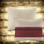 Ensemble de literie luxueux 7 pièces en faux suède, rouge, grand, design transitionnel