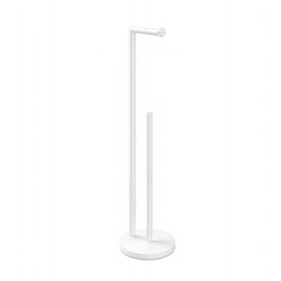 Freestanding Toilet Roll Holders Folding Holds 5 Paper Roll (White)