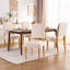 Chaise rembourrée avec pieds en bois massif, chaise d'appoint moderne en tissu avec siège rembourré et dossier de soutien pour la cuisine et la salle à manger-1344558115