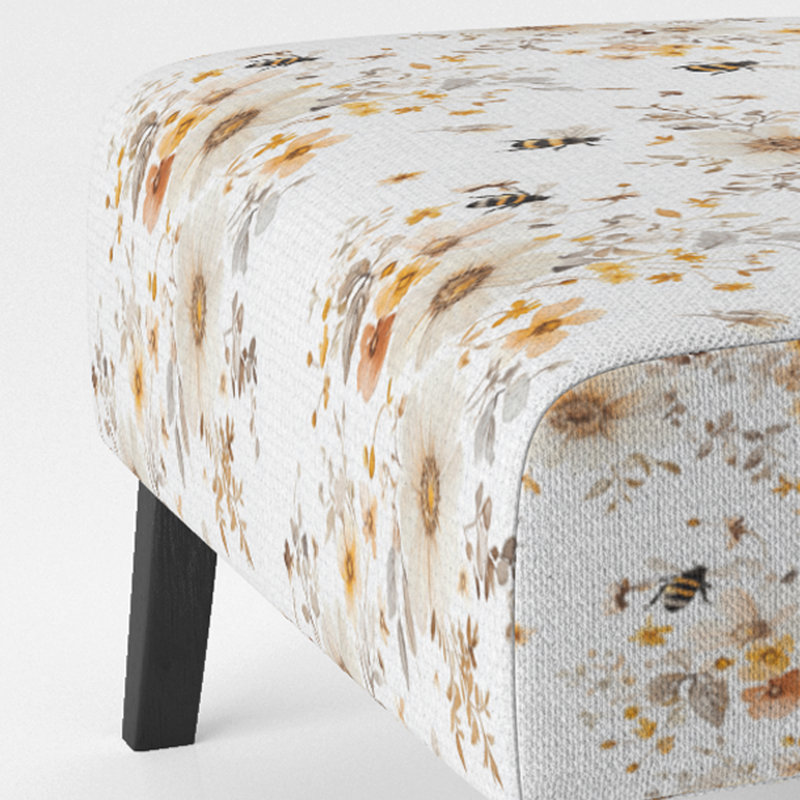 Fauteuil de chambre Country Farmhouse - Fauteuil de chambre jaune Nectar Garden, Pantoufle sans accoudoirs