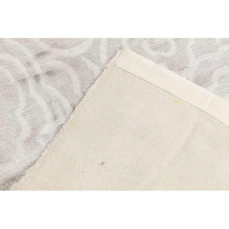 Modern One-of-a-Kind Runner 4'7" X 14'1" New Age Runner Wool Area Rug in White