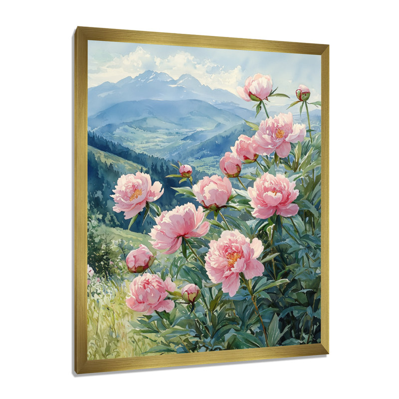 Barras - Floral Canvas Prints, H 20 po x l 12 po, Reproduction encadrée d'une seule photo, Doré