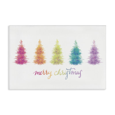 «Rainbow Christmas Trees», art mural sur toile par House Fenway