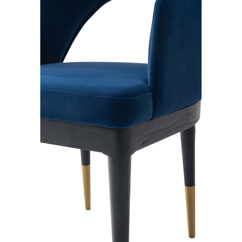 Fauteuil Carrington en velours bleu nuit