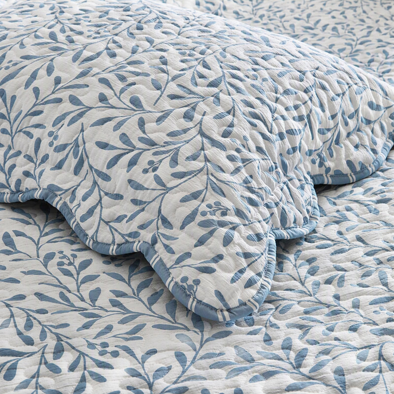 Polyester Quilt, Blanc et bleu