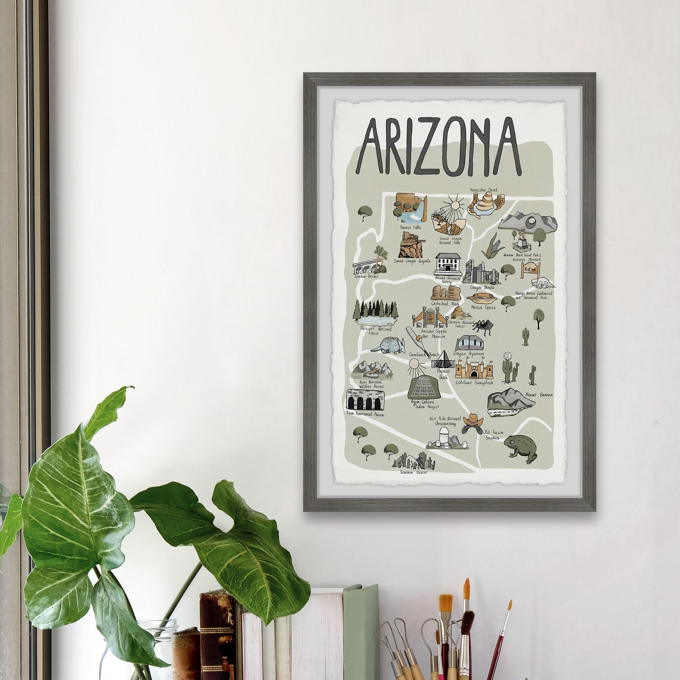 Trinx Las Vegas Modern Illustration US Cities Poster, Unframed