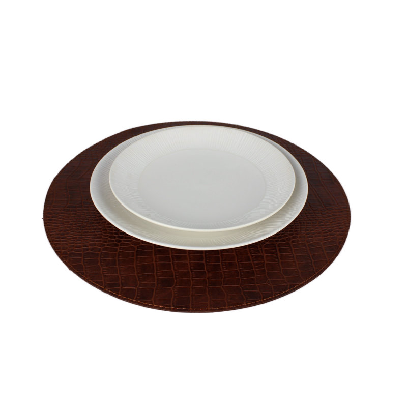 Osvaldo Round Placemat, Dark brown/Light brown