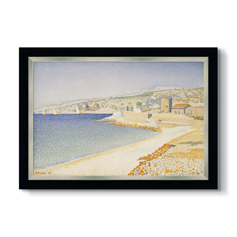 La jetée à Cassis, Opus 198, 1889 - Paul Signac - Toile encadrée sur mesure, 16x22 INNER SIZE, Framed Canvas