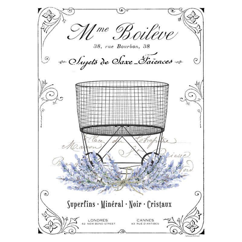 Panier à linge français, H 18 po x l 12 po