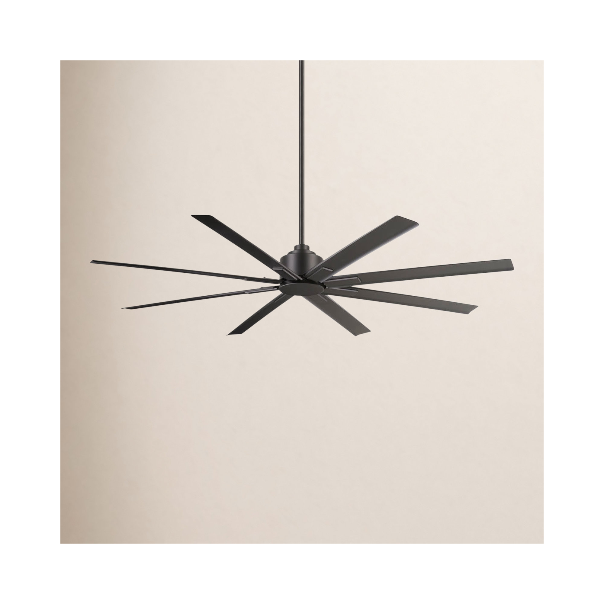 8 - Blade Outdoor Standard Ceiling Fan with Remote Control, Coal, 65" Wide