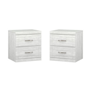 Table de chevet 2 tiroirs Avigail (Ensemble de 2)