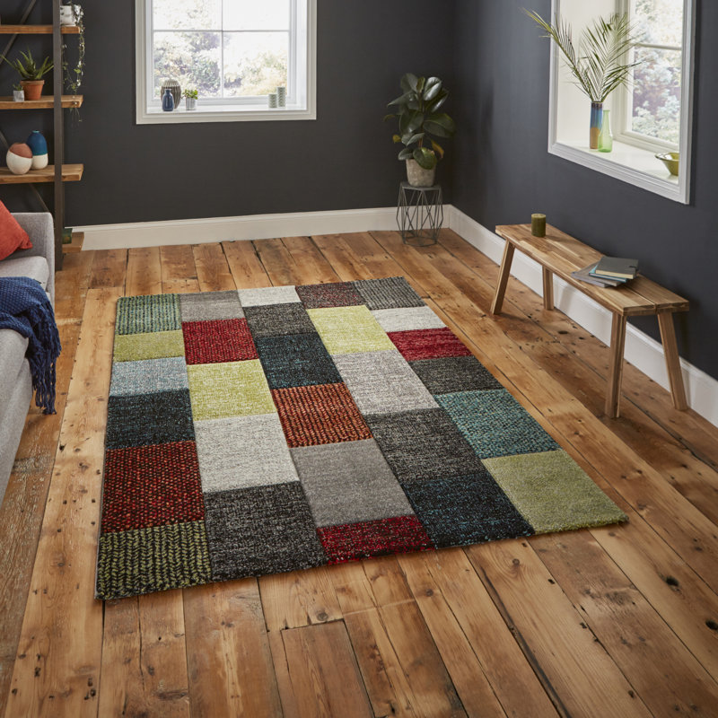 Langley area rug Machine Woven Rectangle Grey/Multi coloured, Rectangle 120 x 170cm