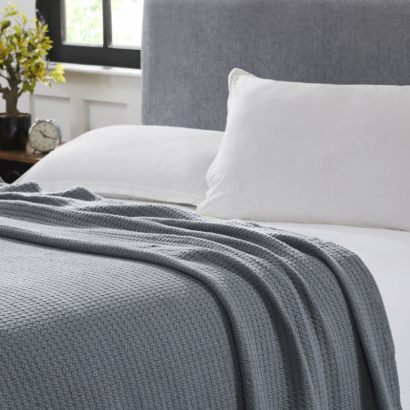 Couverture en coton , Simple, Anthracite