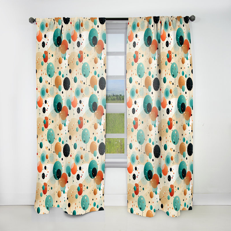 Motif urbain chic à pois I - Rideau abstrait - Rideau abstrait obscurcissant - 1 panneau, L 52 po x L 120 po