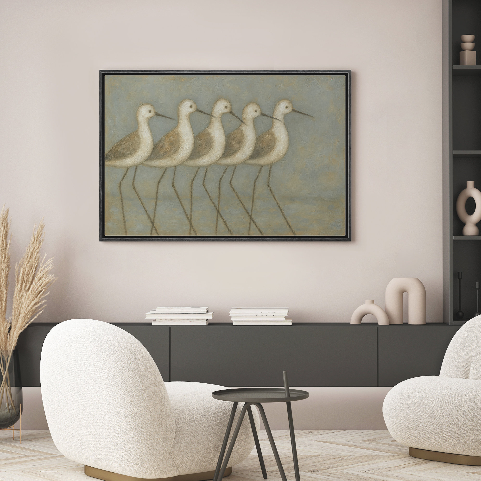 wall26 Shorebirds Coastal Wall Art - Minimalist Illustration of Wading ...