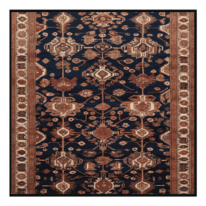 Tapis brun turc lavable à la machine, Carré 6 pi