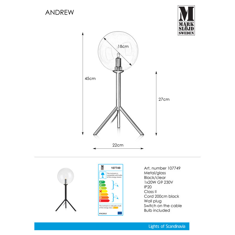 Reina Metal Tripod Lamp