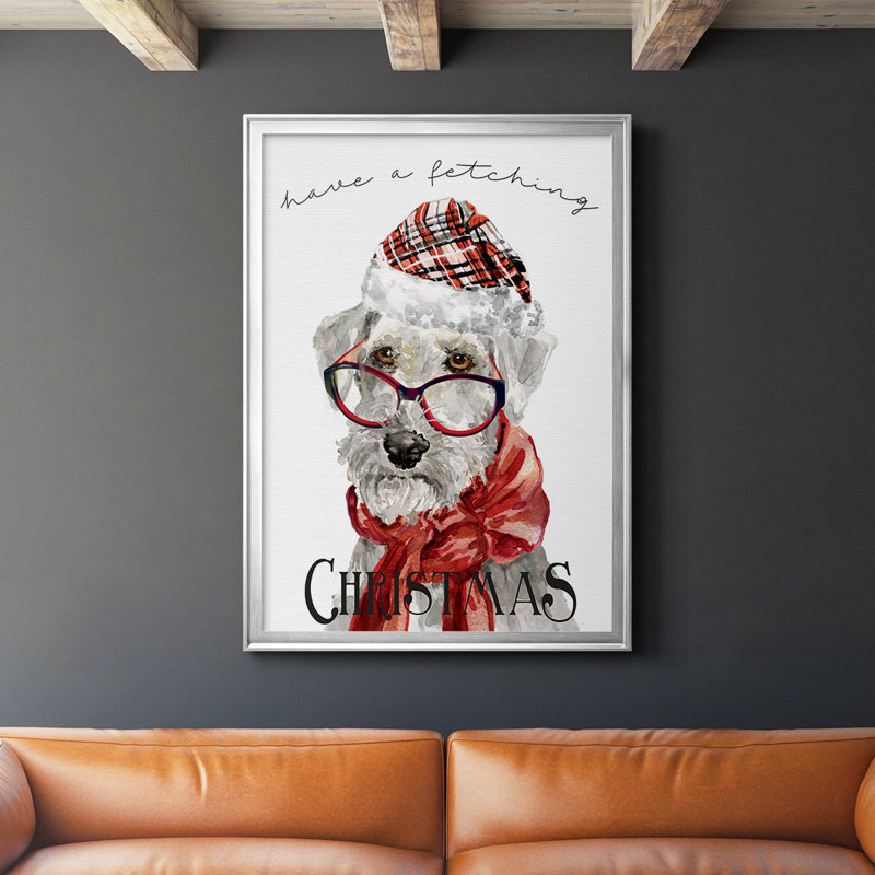 Hurdland Have A Fetching Christmas, reproduction d'art encadrée, Argent, H 24,5 po x l 18,5 po x P 1 po