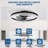  Crystal Flush Mount Ceiling Fan With Light And Remote, Black Ceiling Fan For Bedroom, Living Room-1442094220