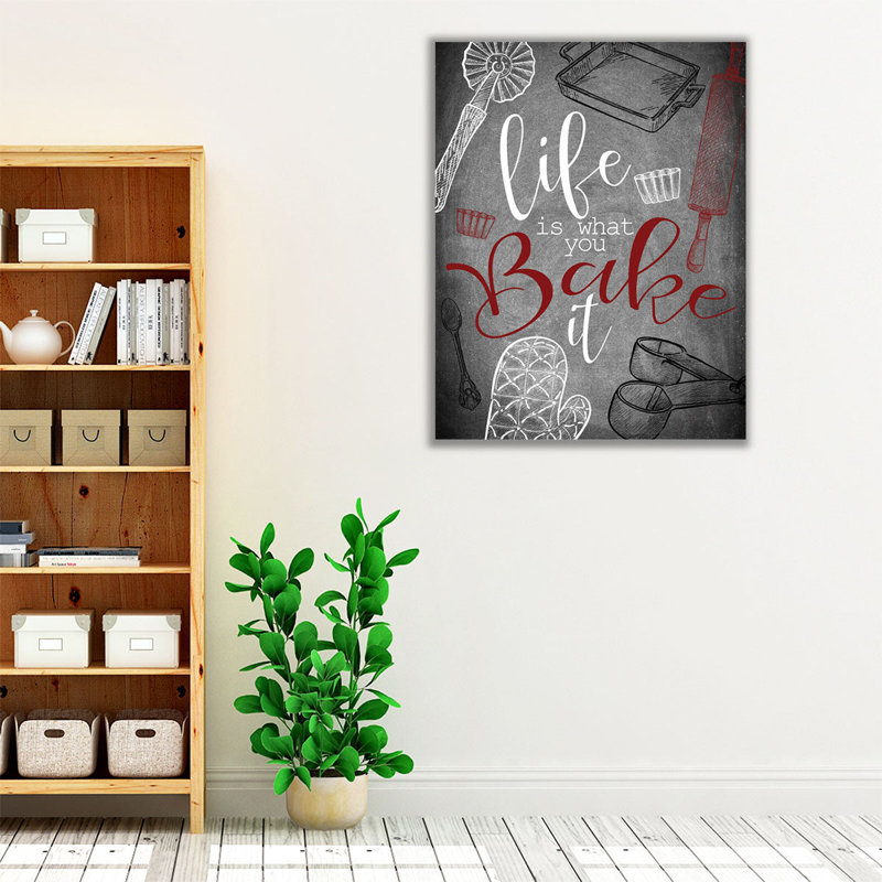 «Life is What you Bake It Red», reproduction d'art sur toile, H 40 po x l 32 po