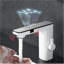 Robinet de lavabo de salle de bain blanc et chrome sans contact