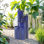 32"H 4-Tier Ceramic Outdoor Water Fountain with LED Light
