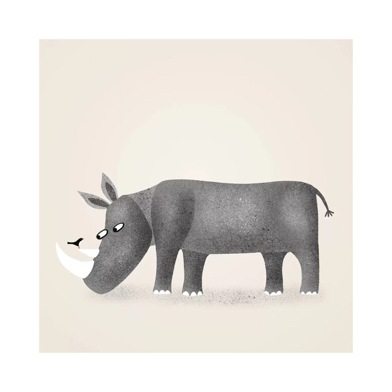 « Rhino » par Nic squirrell-impression, H 18 po x l 18 po x 1,5 po, Toile tendue, Pas de tapis