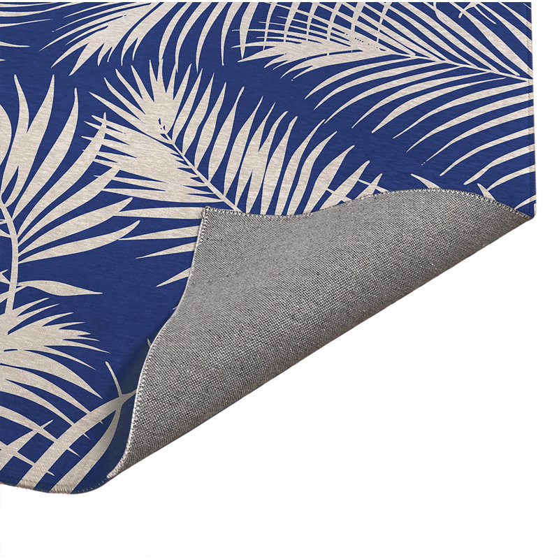 Tapis de cuisine léger Waving Palms, Rectangle 5 pi x 7 pi, Marine