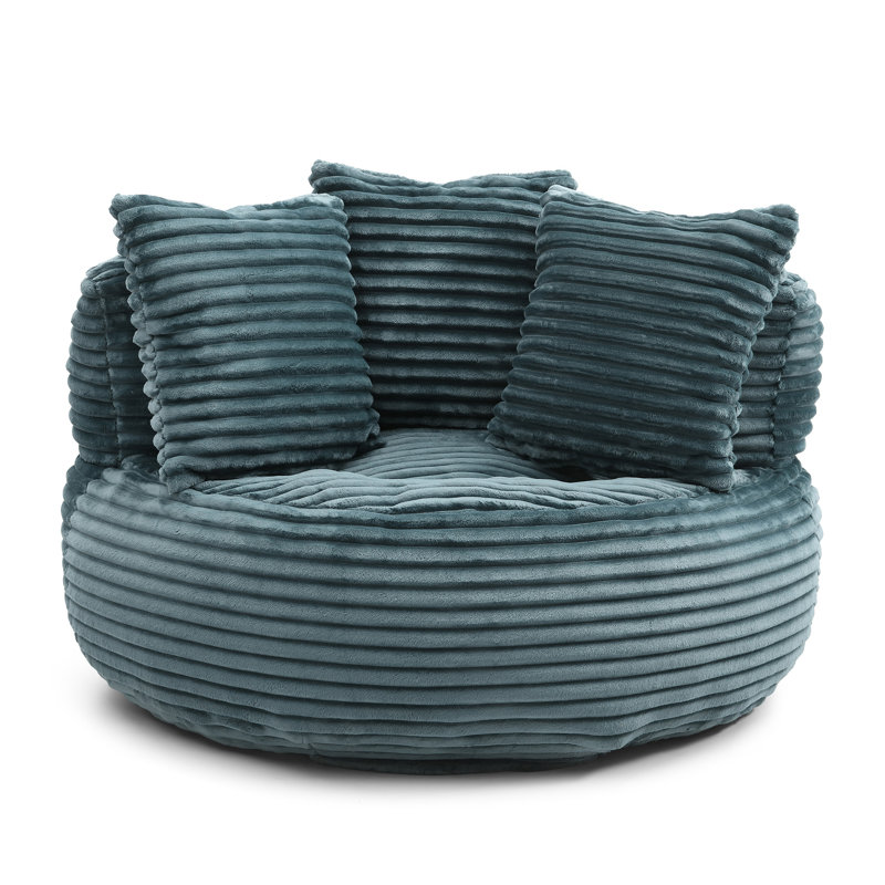 Canapé paresseux, Velours côtelé turquoise