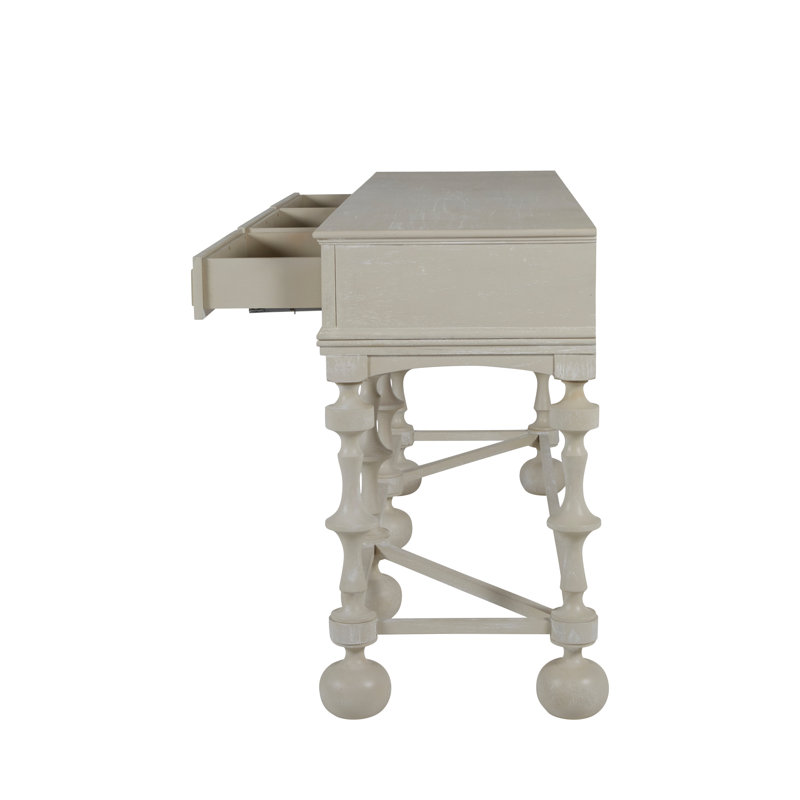 Arrington 76" Console Table, Cerused White