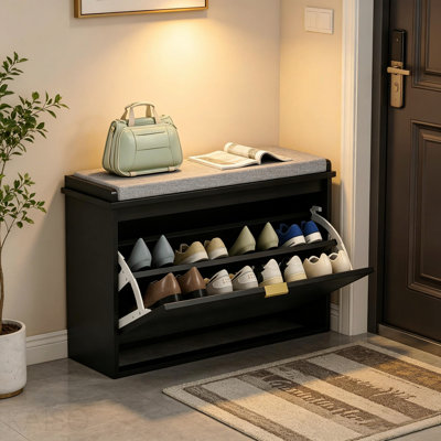 Elegant Hall Shoe Cabinet Storage Bench for Entryway