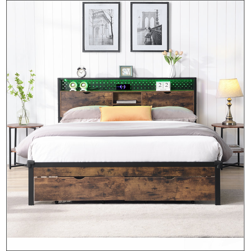 Élégante base de lit brun noir avec un design élégant et une fabrication durable pour les chambres modernes, Roi