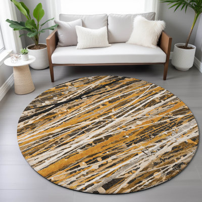 Machine Washable Indoor/Outdoor Bernadette ACN2126 Striped Rug