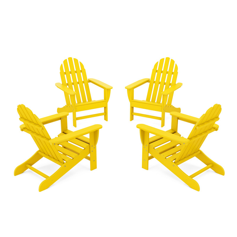 POLYWOOD Classic Adirondack Conversation Set, Lemon