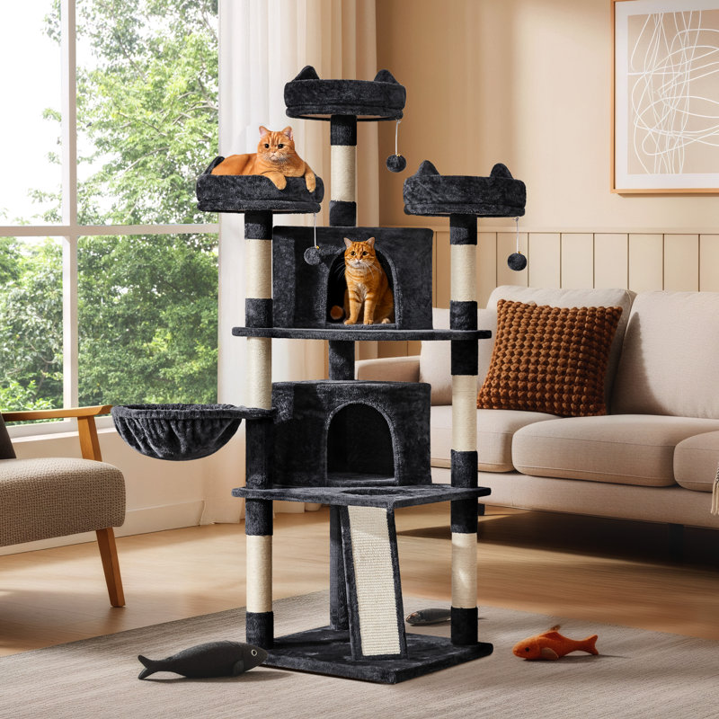 444.5cm H Cat Tree, Dark Grey