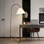 Lampe sur pied arquée en tissu 1 lumière noire 71,1 po avec interrupteur au pied-970648266