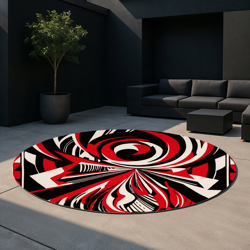 Ecliptic Vortex Indoor And Outdoor Area Rug, Round 5'
