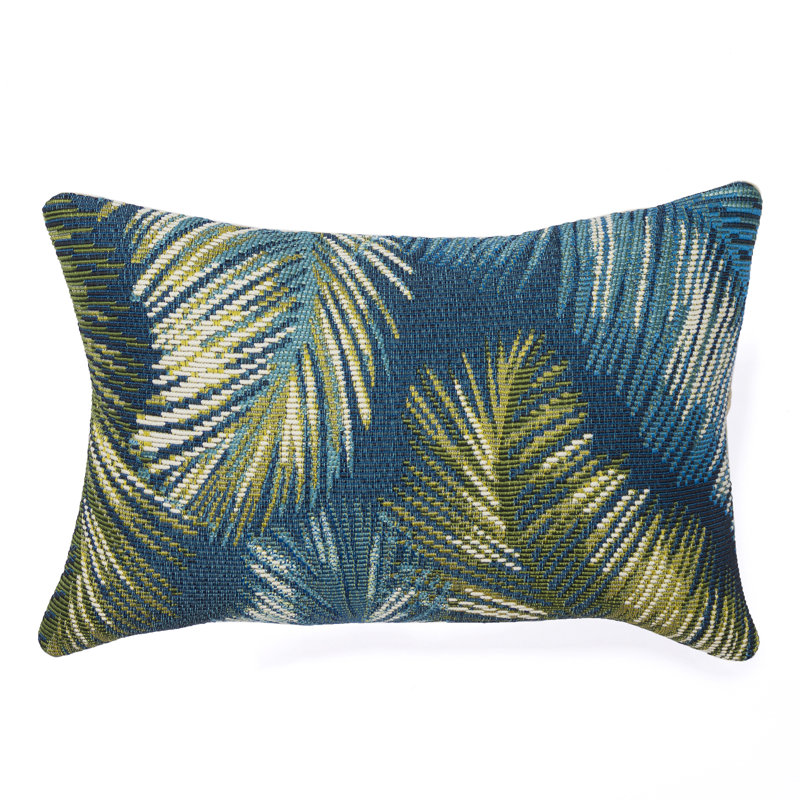 Liora Manne Marina Palm Border Indoor/Outdoor Pillow, Navy