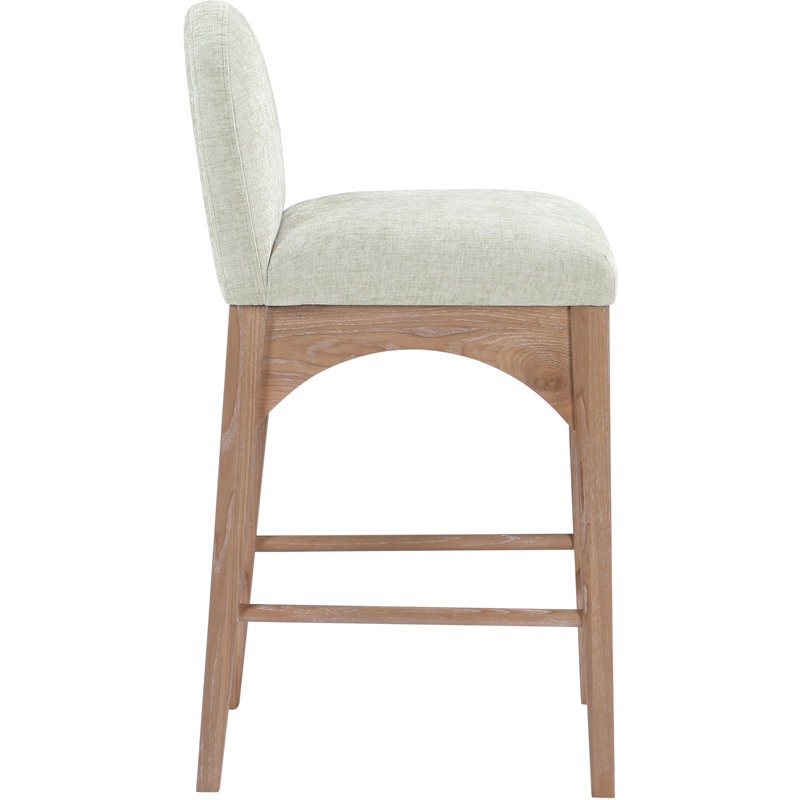 Waldorf Counter Stool, Mint Chenille, Natural