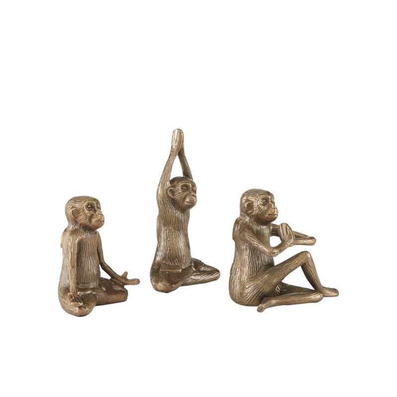 3 Piece Zen Monkey Figurine Set