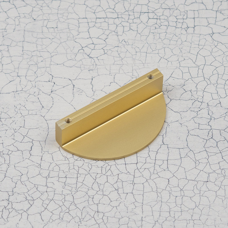 Half Moon Handles in Multiple Finish Variations, Brushed Brass