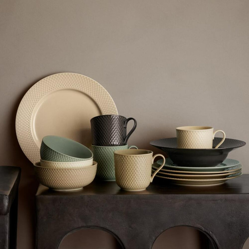 Rhombe Earth Ceramic / Porcelain Coffee Mug, Green