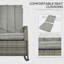 Fauteuil inclinable PE en rotin avec repose-pieds, gris-1852535550