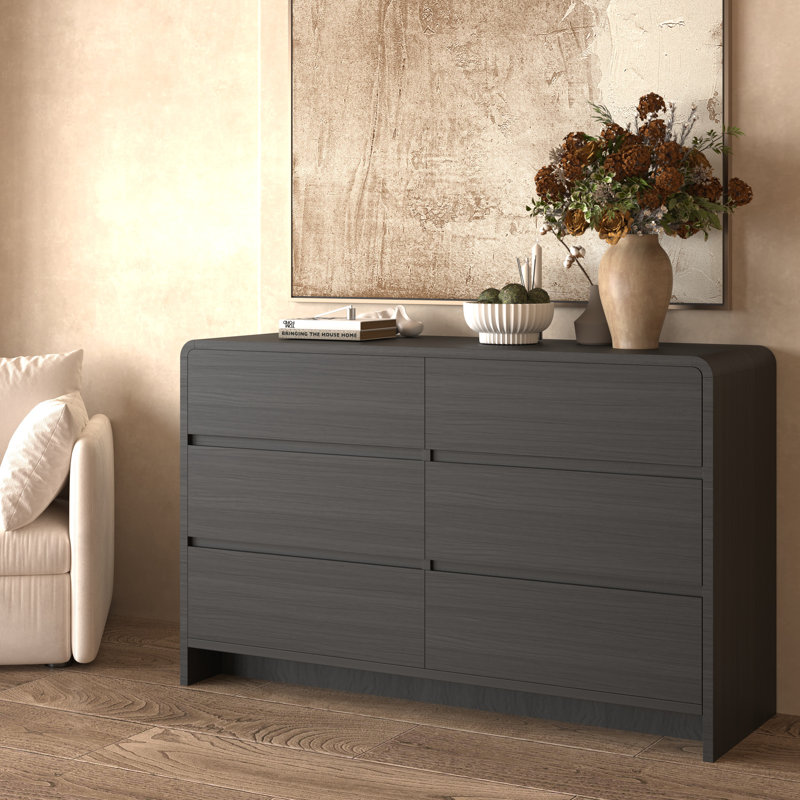 Commode 6 tiroirs, Noir