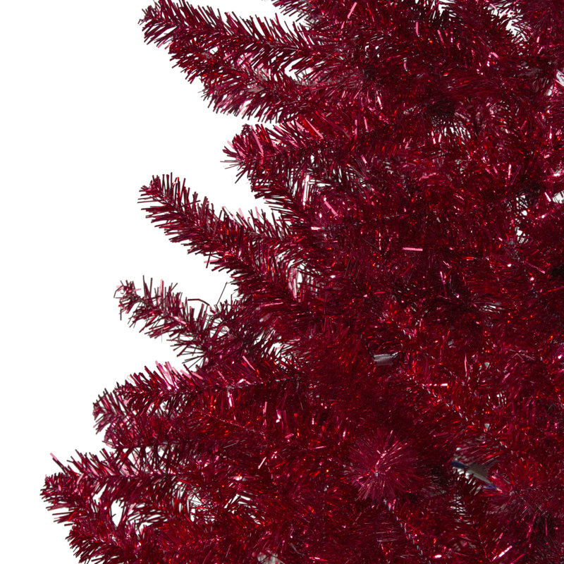 Arbre de Noël artificiel 4,5 'Tinsel Red
